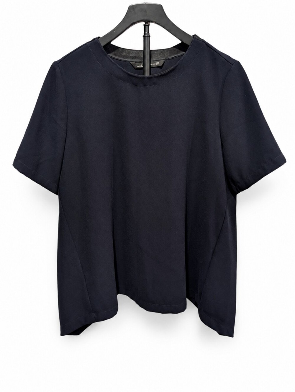 Zara Navy Blue Short Sleeve Crewneck Top - Size S